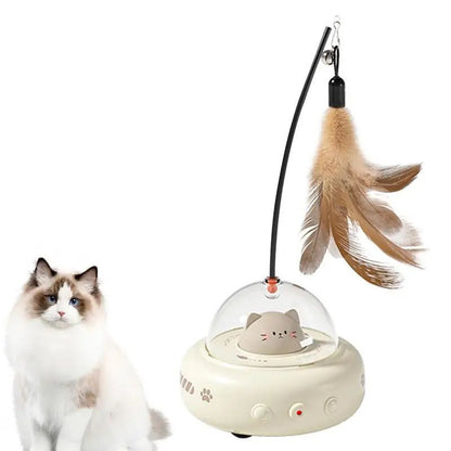 Electric Cat Interactive Toy Pet Toys With Feather Cat Teaser Wand Rechargeable Electric Sensing Pet Toys For Chasing Training