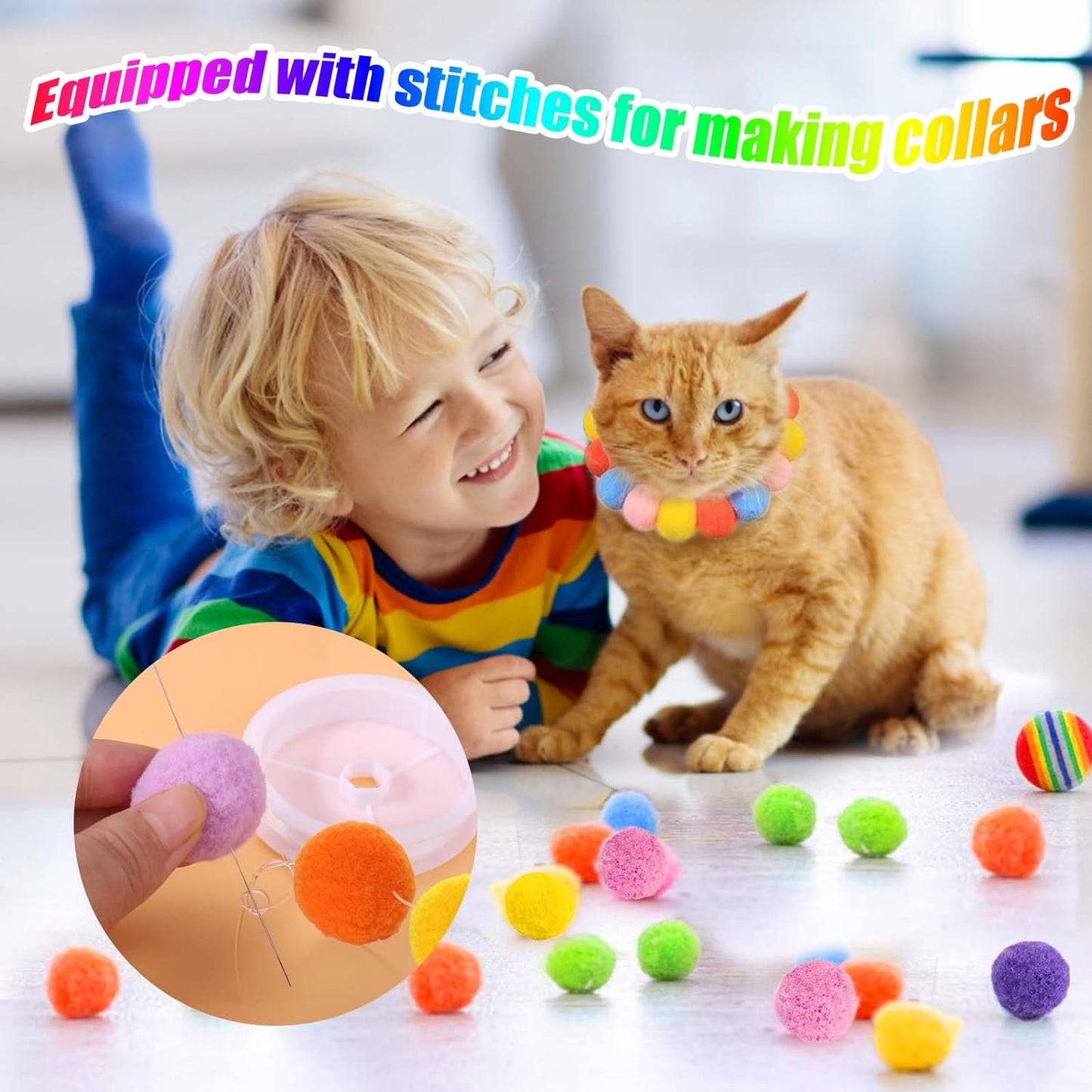 Cat Toy Ball Launcher Gun Cat Fetch Toy Gun Shooter Plush Ball Shooting Gun With 20Pcs Pom Pom Balls  Toys Interactive For Indoor Cats